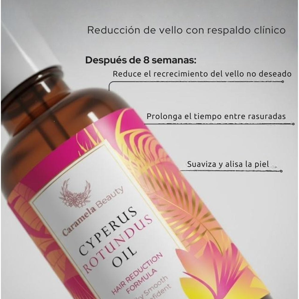 Aceite Reductor de Vello – Fórmula Natural con Cyperus Rotundus, Resultados desde la Semana 4