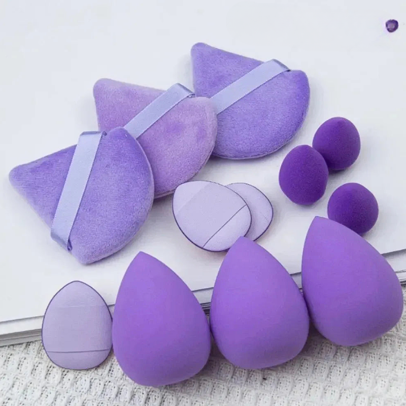 Set de Esponjas de Maquillaje Moradas (12 pcs)