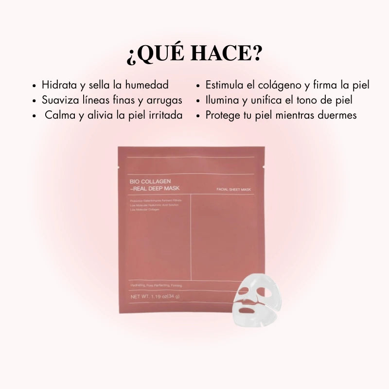 Mascarilla de Colágeno con Efecto Glow