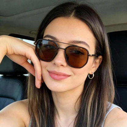 Lentes de Sol Geométricos Doble Puente para Mujer | Estilo Vintage Moderno, Ligeros y con Protección UV400