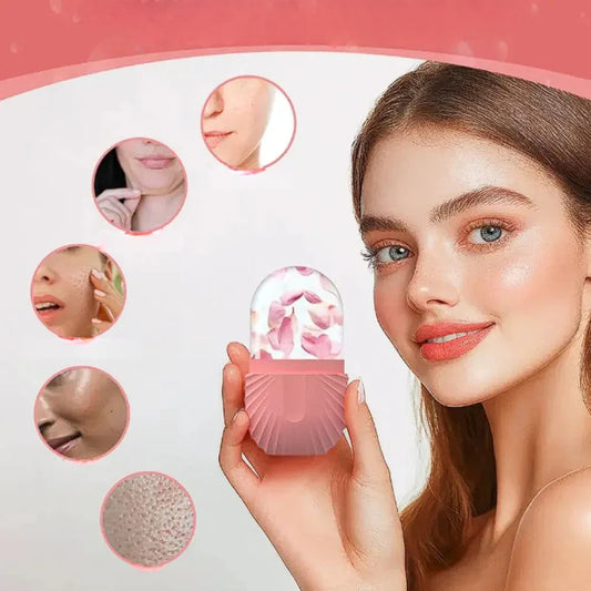 Rodillo Facial de Hielo en Cubo de Silicona