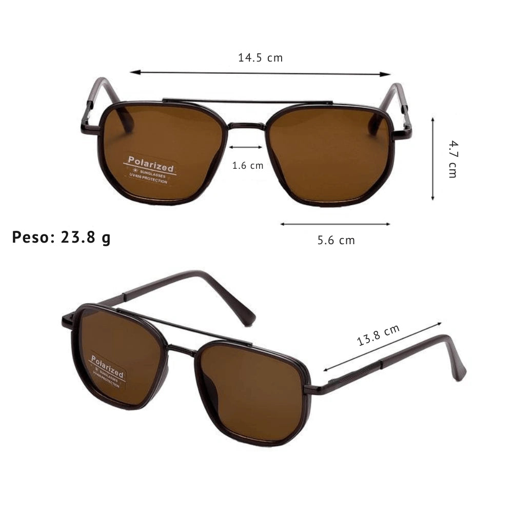 Lentes de Sol Geométricos Doble Puente para Mujer | Estilo Vintage Moderno, Ligeros y con Protección UV400