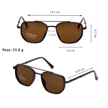 Lentes de Sol Geométricos Doble Puente para Mujer | Estilo Vintage Moderno, Ligeros y con Protección UV400