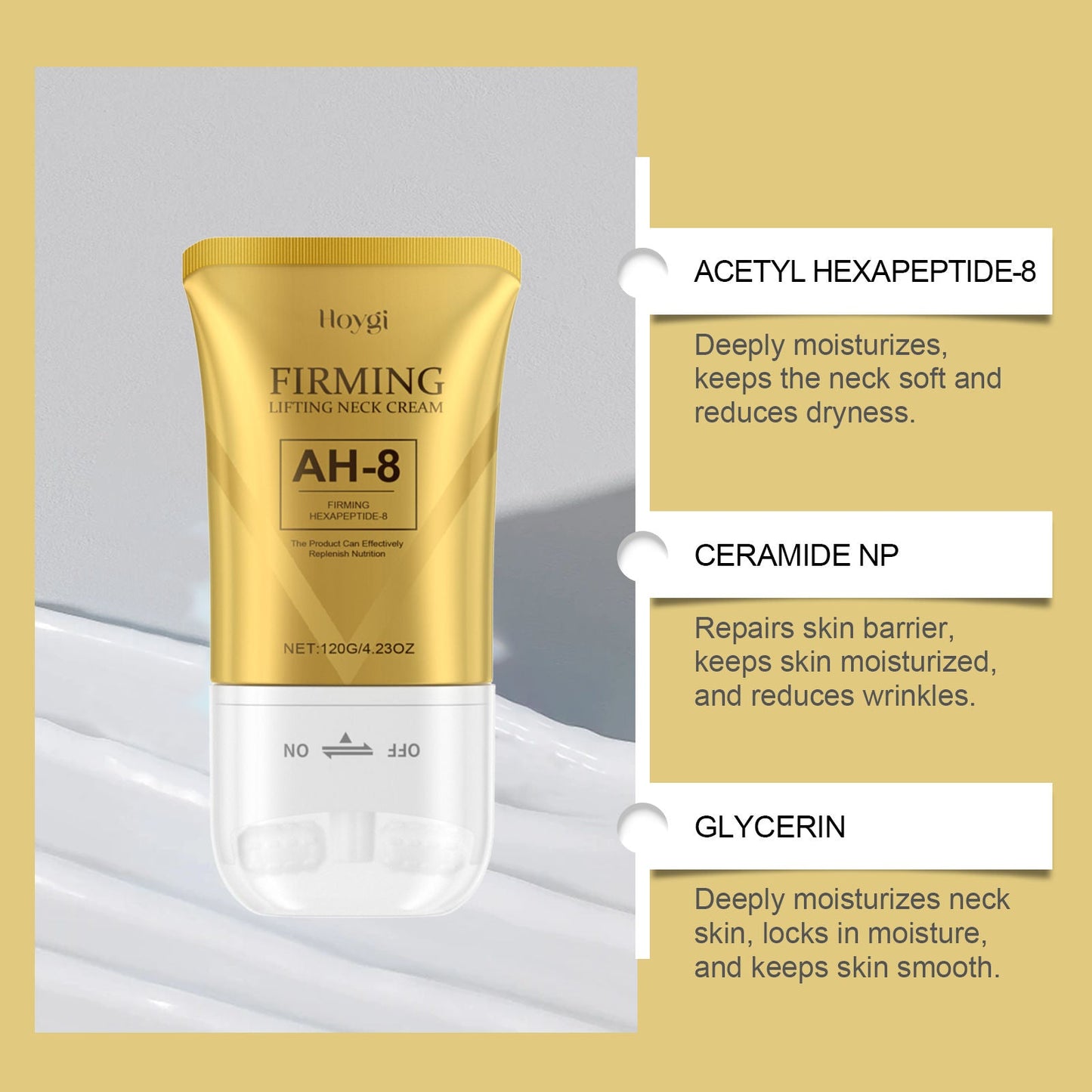 Crema de Cuello AH-8 Lifting — Reafirma, Suaviza y Rejuvenece la Piel Flácida